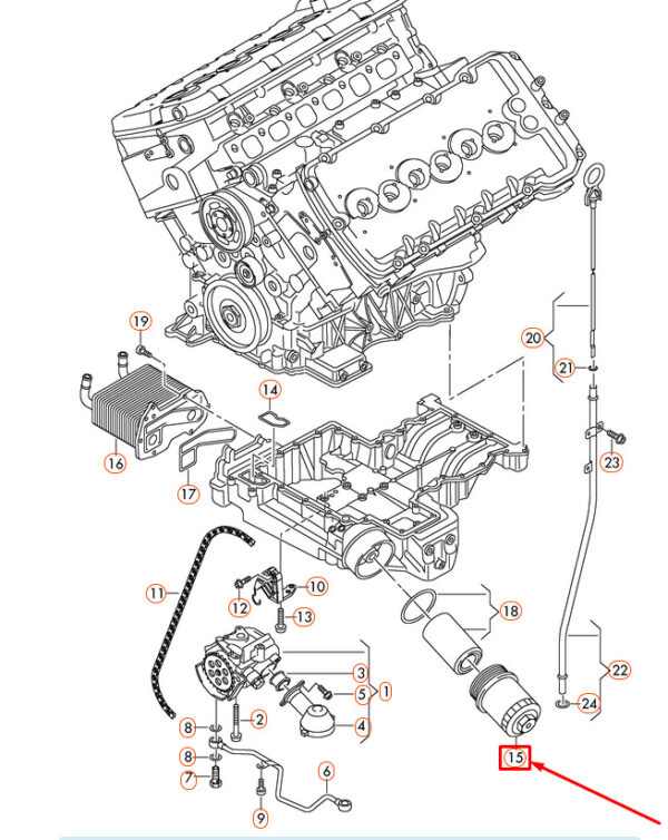 07C115433J - New Audi A8 4H D4 OIL FILTER COVER 07C115433J