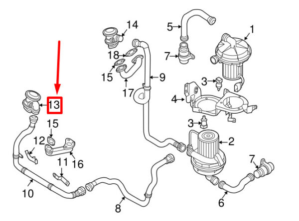 07C131101K - NEW AUDI A8 D3 4E RIGHT EGR VALVE 07C131101K ORIGINAL