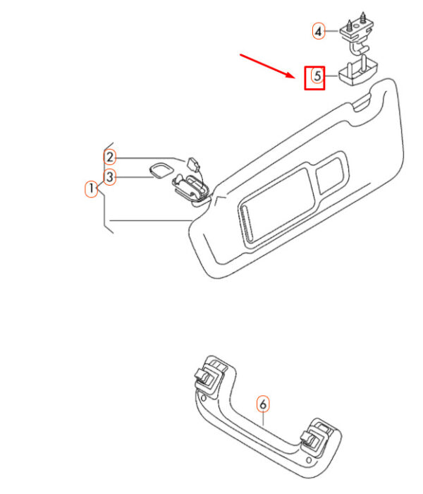 8E0857563AEP5 - NEW AUDI A1 8X SUN VISOR RETAINER COVER CAP 8E0857563AEP5 12-19 ORIGINAL