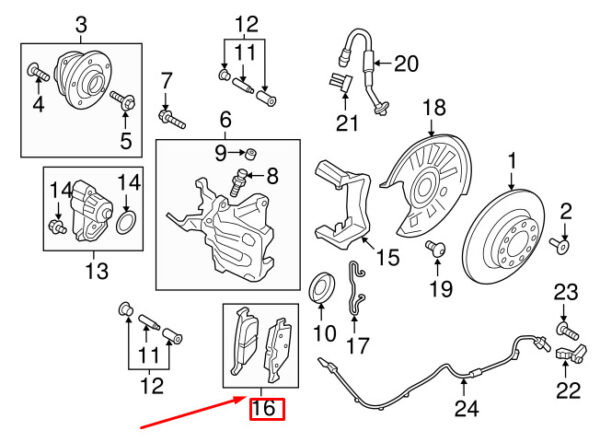8V0698451K - NEW AUDI RS3 QUATTRO 8V REAR WHEEL BRAKE STRIP SET 8V0698451G GENUINE