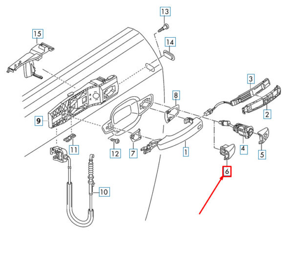 8V0837168AGRU - NEW AUDI A3 CONVERTIBLE 8V FRONT RIGHT DOOR HANDLE HOUSING 8V0837168AGRU OEM