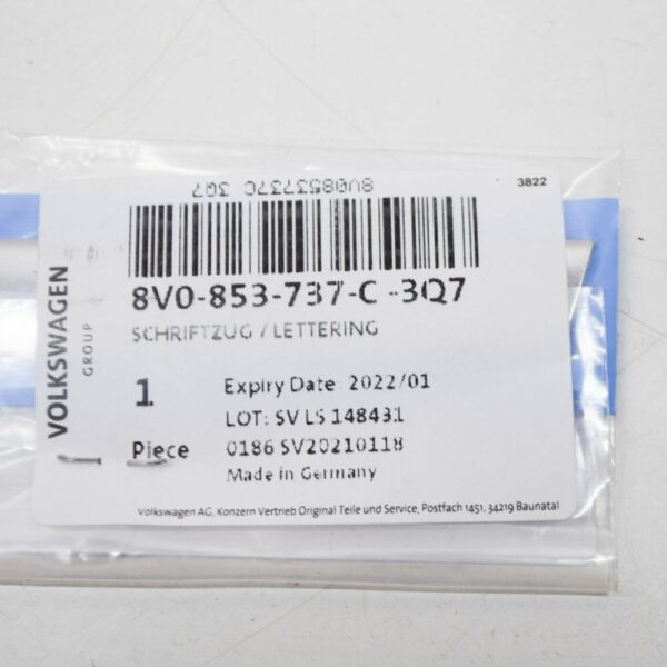 8V0853737C3Q7 - NEW AUDI A3 8V REAR EMBLEM BADGE 'ULTRA' 8V0853737C3Q7