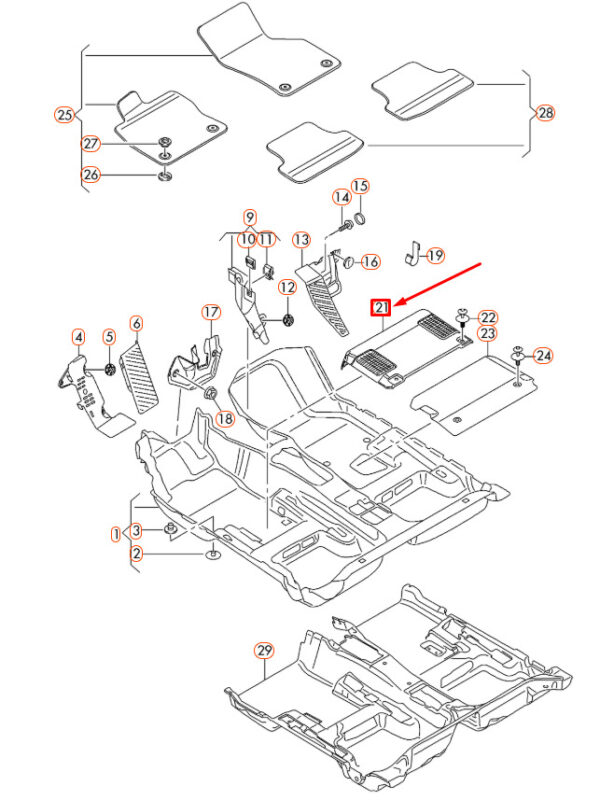 8V0863051 - NEW AUDI A3 8V AMPLIFIER COVER 8V0863051 ORIGINAL