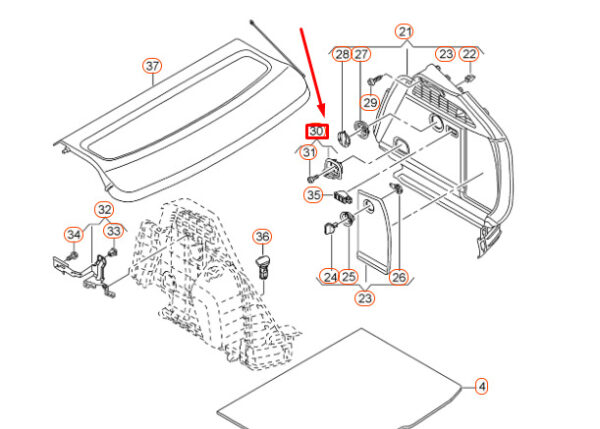 8V0863503B4PK - NEW AUDI A3 8V TRUNK TIE DOWN HOOK 8V0863503B4PK