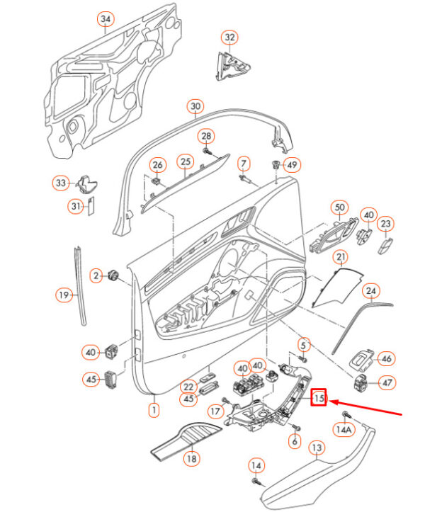 8V4959521F6PS - New AUDI A3 8V Front Left Door Trim Switch Panel LHD 8V4959521F6PS