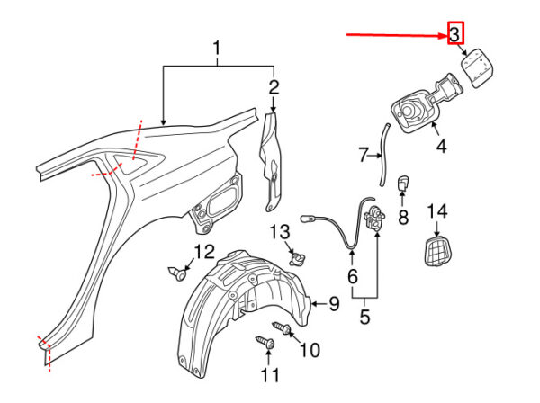 8V5809907GRU - NEW AUDI A3 SPORTBACK 8V FUEL FILLER DOOR 8V5809907GRU ORIGINAL