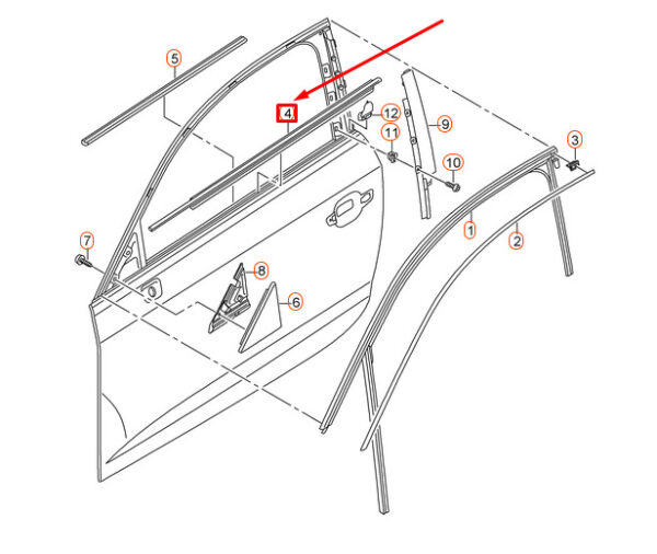 8V5837477A - NEW AUDI A3 8V FRONT LEFT OUTER WINDOW APERTURE SEAL 8V5837477A OEM