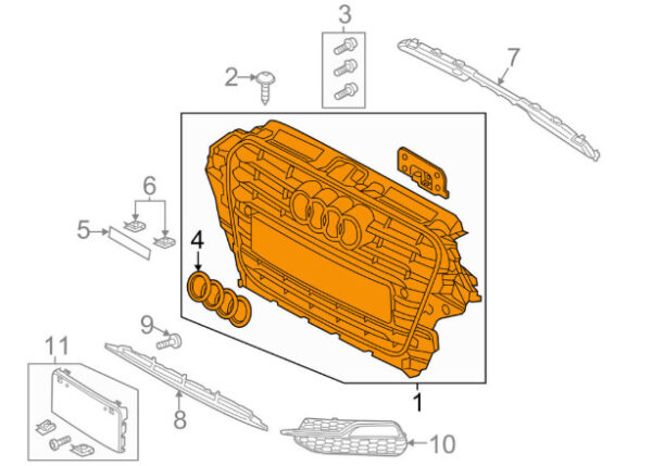 8V5853651CT94 - Audi A3 8V S-Line Front Bumper Radiator Grille 8V5853651CT94 NEW GENUINE