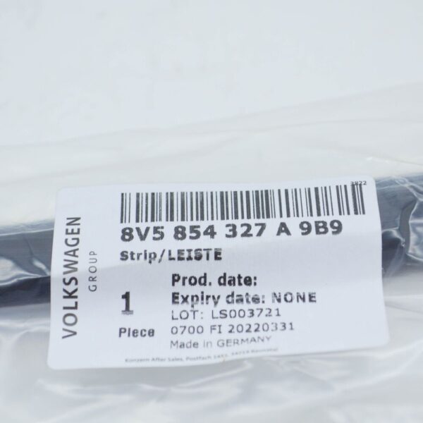 8V5854327A9B9 - Audi A3 8Vf Satin Left Black Water Repellent Strips 8V5854327A9B9 NEW