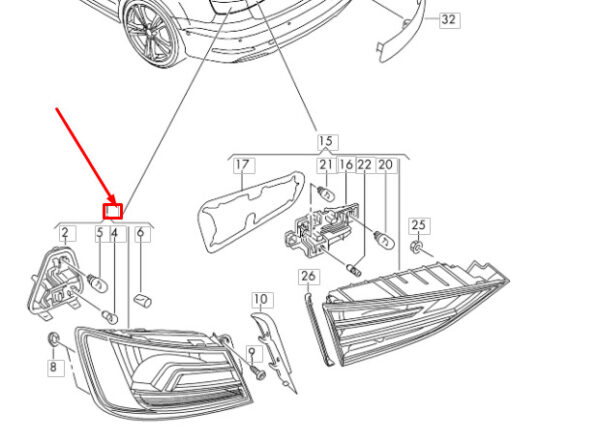8V5945069 - NEW AUDI A3 8V REAR LEFT OUTER TAILLIGHT 8V5945069 ORIGINAL