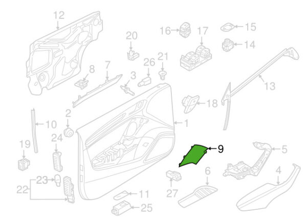 8V70354094PK - NEW AUDI A3 8V FRONT LEFT SOUND SPEAKER TRIM 8V70354094PK 8V7035409 4PK
