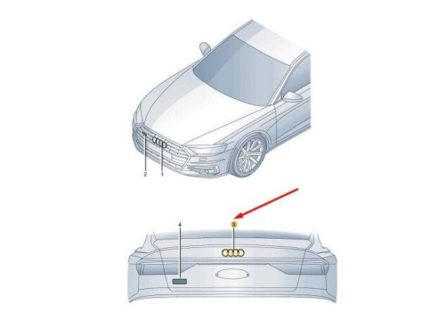 8W0071802 - AUDI A4 B9 Rear Badge Emblem 8W0071802 NEW GENUINE