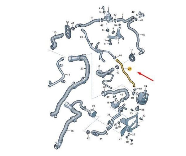 8W0121107AH - AUDI A4 B9 Coolant Hose Pipe 8W0121107AH NEW GENUINE