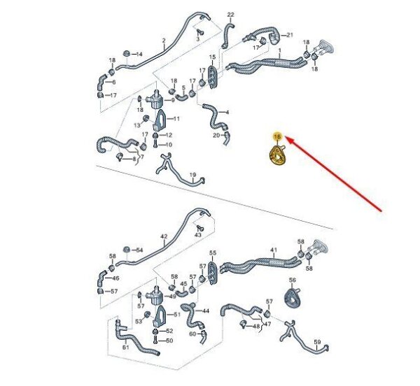 8W0122291AL - AUDI A4 B9 Coolant Hose Left Grommet 8W0122291AL NEW GENUINE