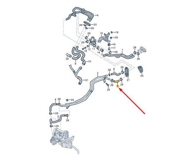 8W0265315A - AUDI A4 B9 Coolant Hose Pipe 8W0265315A NEW GENUINE
