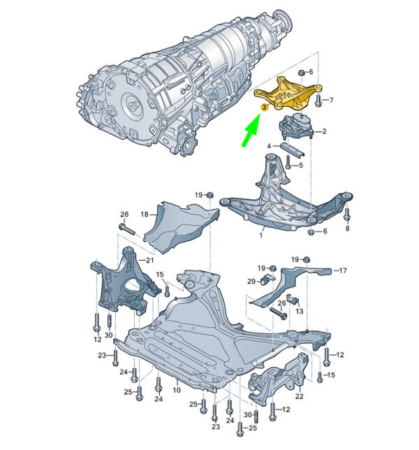 8W0399118S - NEW AUDI A4 B9 TRANSMISSION SUPPORT 8W0399118S ORIGINAL