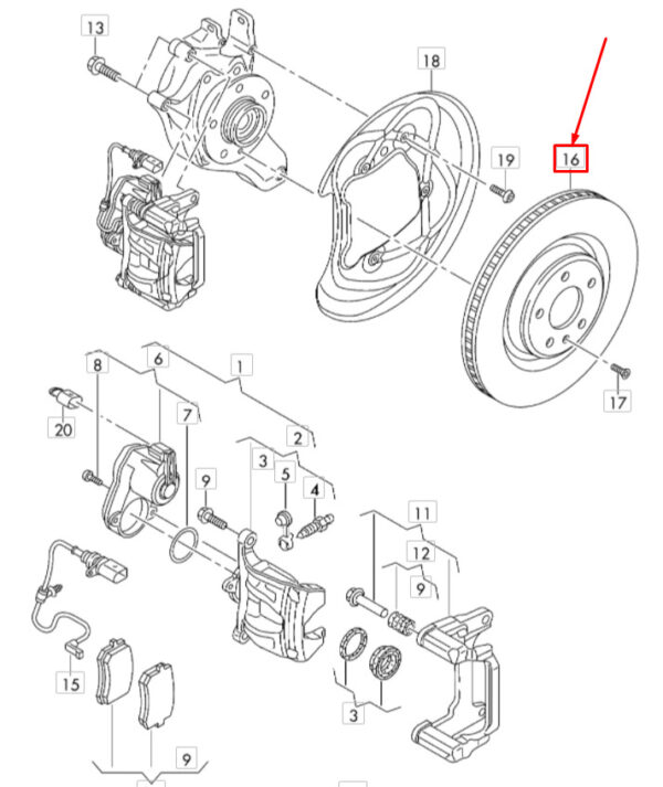 8W0615601E - AUDI A4 B9 Rear Brake Disc 8W0615601E NEW GENUINE