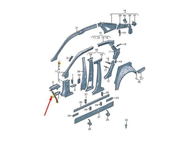 8W0806028 - AUDI A4 B9 Front Side Part Right Closing Plate 8W0806028 NEW GENUINE