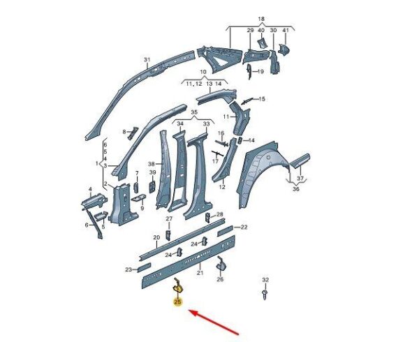 8W0809025 - AUDI A4 B9 Side Trim Noise Insulation Plate 8W0809025 NEW GENUINE