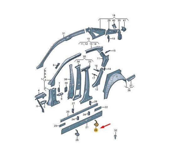 8W0809026 - AUDI A4 B9 Side Trim Noise Insulation Plate 8W0809026 NEW GENUINE