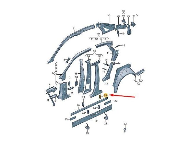 8W0810730 - AUDI A4 B9 Side Trim Noise Insulation Plate 8W0810730 NEW GENUINE