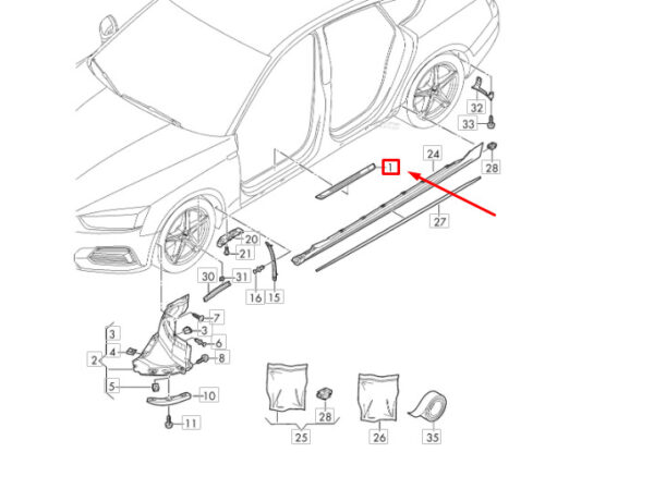 8W0853373F - NEW OEM AUDI A5 8W6 FRONT LEFT SILL TRIM STRIP 8W0853373F9B9 GENUINE
