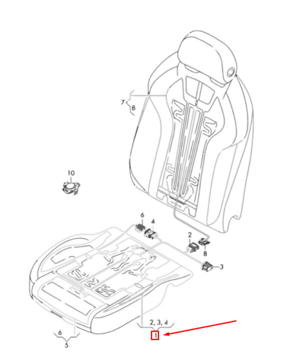 8W0963555B - NEW AUDI A4 B9 FRONT SEAT HEATER ELEMENT 8W0963555B ORIGINAL