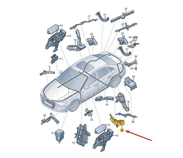 8W0971821A - AUDI A4 B9 Rear Left Wheel Housing Cable Guide 8W0971821A NEW GENUINE