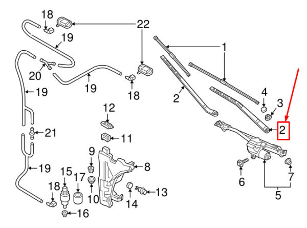8W19554071P9 - New AUDI A4 Avant B9 Front Left Wiper Arm 8W19554071P9
