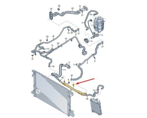 8W2121070 - AUDI A4 B9 Coolant Pipe 8W2121070 NEW GENUINE