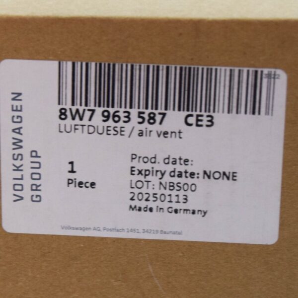 8W7963587CE3 - AUDI A5 F5 Front Seat Head Space Heat Module Air Vent 8W7963587CE3 NEW GENUINE