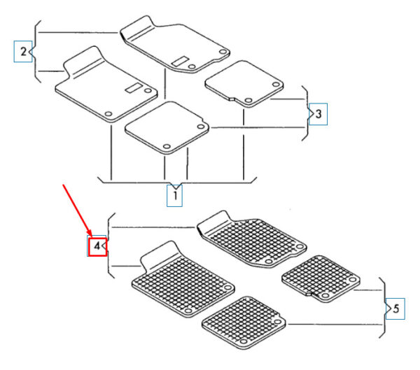 8W9061221041 - NEW AUDI A4 B9 QUATTRO FRONT FLOOR MAT SET LHD 8W9061221041 ORIGINAL