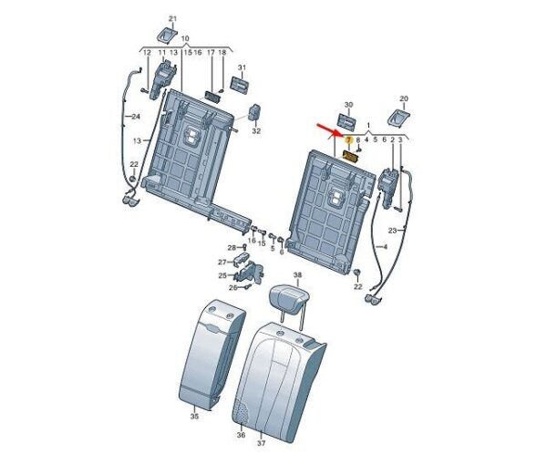 8W9861711 - AUDI A4 B9 Rear Left Seat Net Partition Support 8W9861711 NEW GENUINE