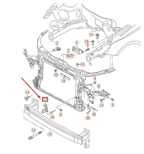 8X0805731A - AUDI A1 8X Front Cross Member Reinforcement 8X0805731A NEW GENUINE