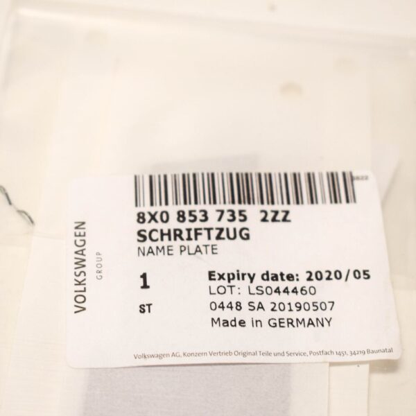 8X08537352ZZ - AUDI S1 8X Trunk Lid S1 Chrome Badge Emblem 8X08537352ZZ NEW GENUINE