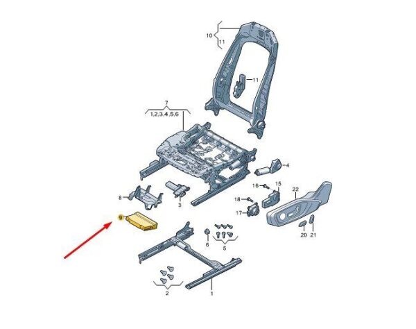 8Y4959760 - AUDI Q3 F3 Front Left Seat Control Unit LHD 8Y4959760 NEW GENUINE