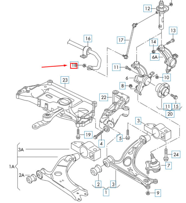 N0150816 - NEW AUDI Q2 FRONT STABILIZER HEX COLLAR N0150816 ORIGINAL