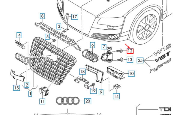 N10507201 - NEW AUDI A8 D4 FRONT MOUNT SCREW N10507201 ORIGINAL