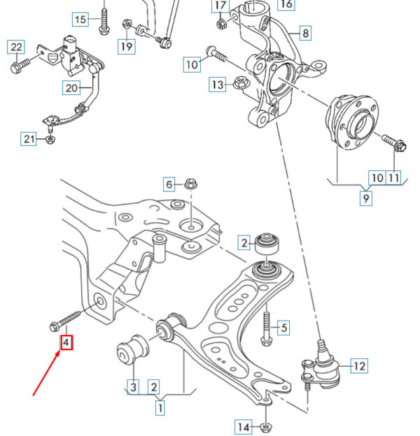 N10640501 - AUDI Q2 Front Axle Control Arm Hex Bolt N10640501 NEW GENUINE