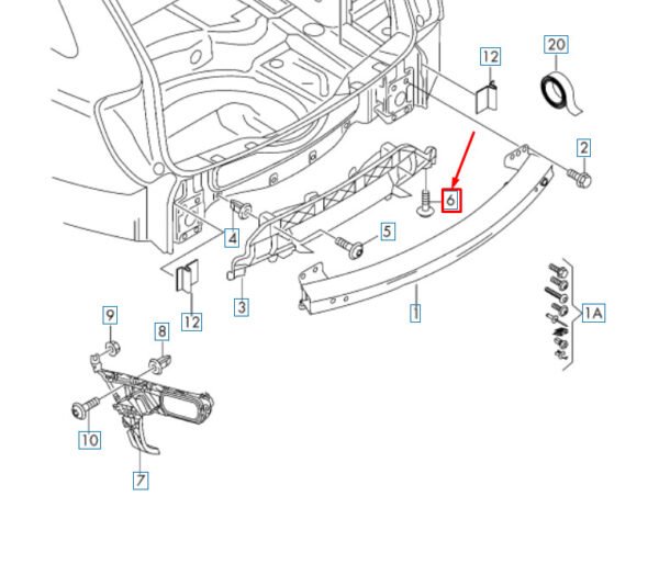N90775801 - NEW AUDI Q7 4L BUMPER CARRIER SCREW REAR N90775801 ORIGINAL