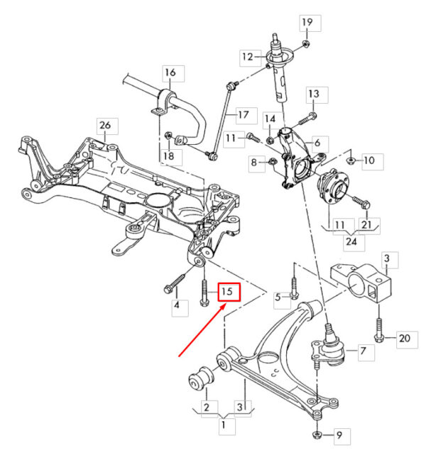 N91073401 - NEW AUDI A3 SPORTBACK 8P FRONT STABILIZER SEXUAL COLLARED BOLT N91073401 ORIGINAL