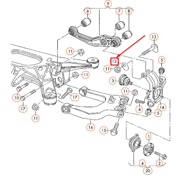 WHT001656 - NEW AUDI A8 D3 REAR AXLE ECCENTRIC DISC WHT001656