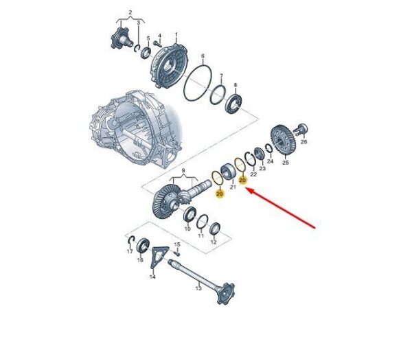 WHT002006N - AUDI A4 B9 Differential Adjusting Washer WHT002006N NEW GENUINE