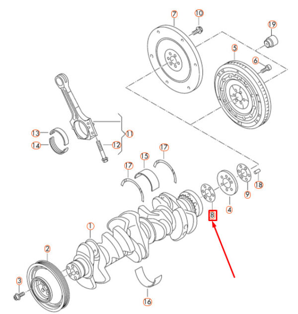 WHT003517 - NEW AUDI Q3 RS 8U CRANKSHAFT WASHER SYSTEM WHT003517 GENUINE