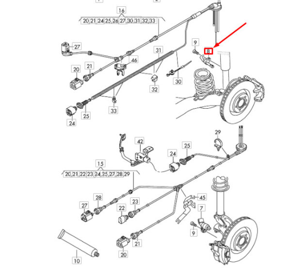 WHT003857B - NEW AUDI Q3 F3 REAR LEFT SPEED SENSOR WHT003857B GENUINE