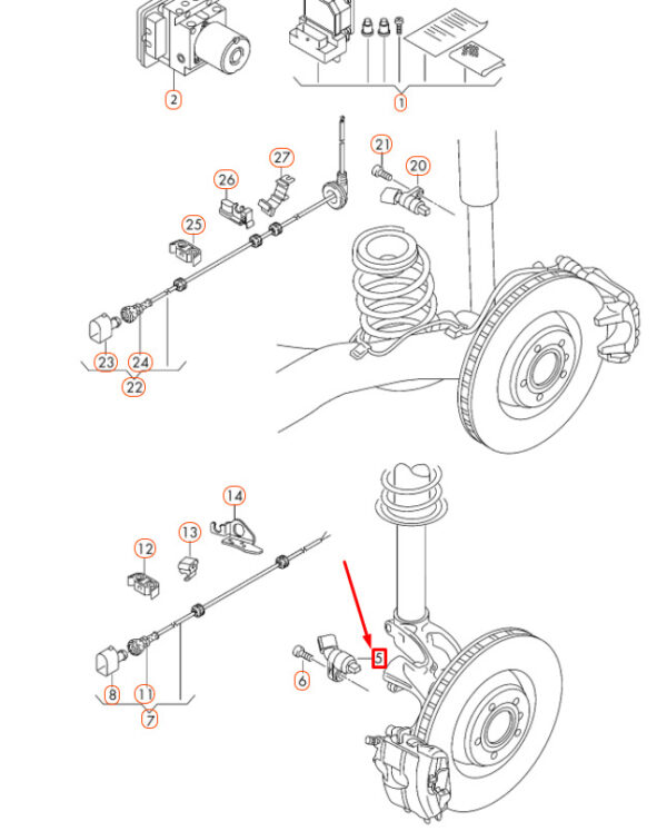 WHT003860 - AUDI A1 8X ABS SPEED SENSOR FRONT RIGHT WHT003860 NEW GENUINE