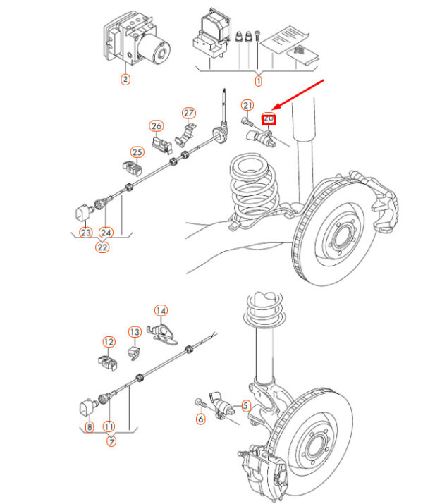 WHT003863 - Audi A1 8X rear left speed sensor WHT003863 NEW REAL