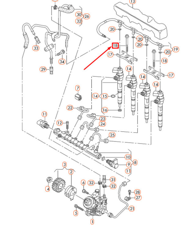 WHT005478 - NEW AUDI A1 8X FUEL INJECTOR CLAMPING PLATE EDGE SCREW WHT005478 ORIGINAL