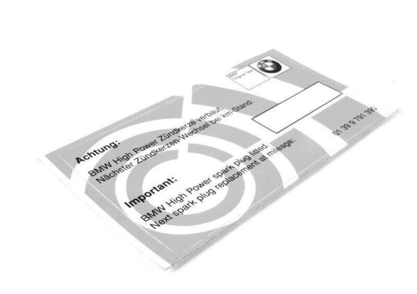 01399791390 - BMW E28 E30 E31 E32 GENUINE Candle Service Sticker Label 01399791390