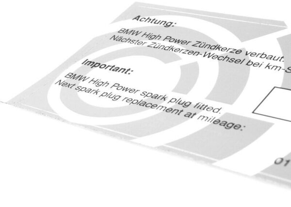 01399791390 - BMW E28 E30 E31 E32 GENUINE Candle Service Sticker Label 01399791390